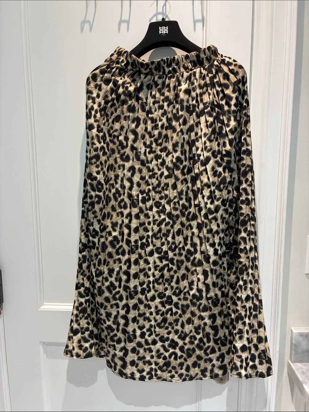 Spicy Pleated Leopard Print Women's Top - Black & Cream 👵MT